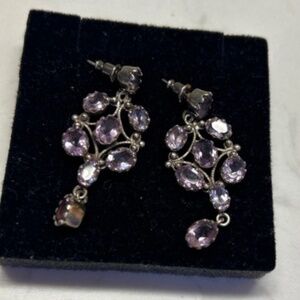 Sterling Silver with purple rhinestones